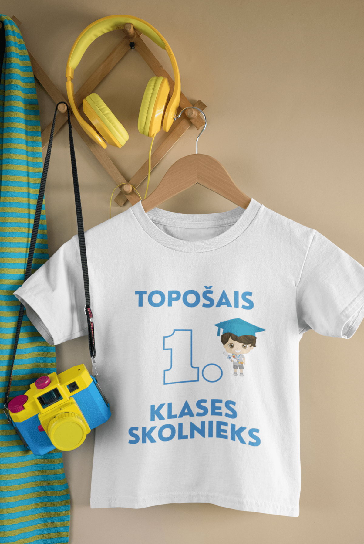 t-krekls ar apdruku "Topošais 1. klases skolnieks", dāvana pirmklasniekam, bērnudārza izlaidums