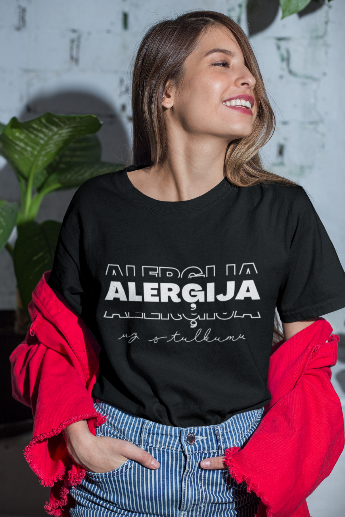 t-krekls ar apdruku “Alerģija uz stulbumu”