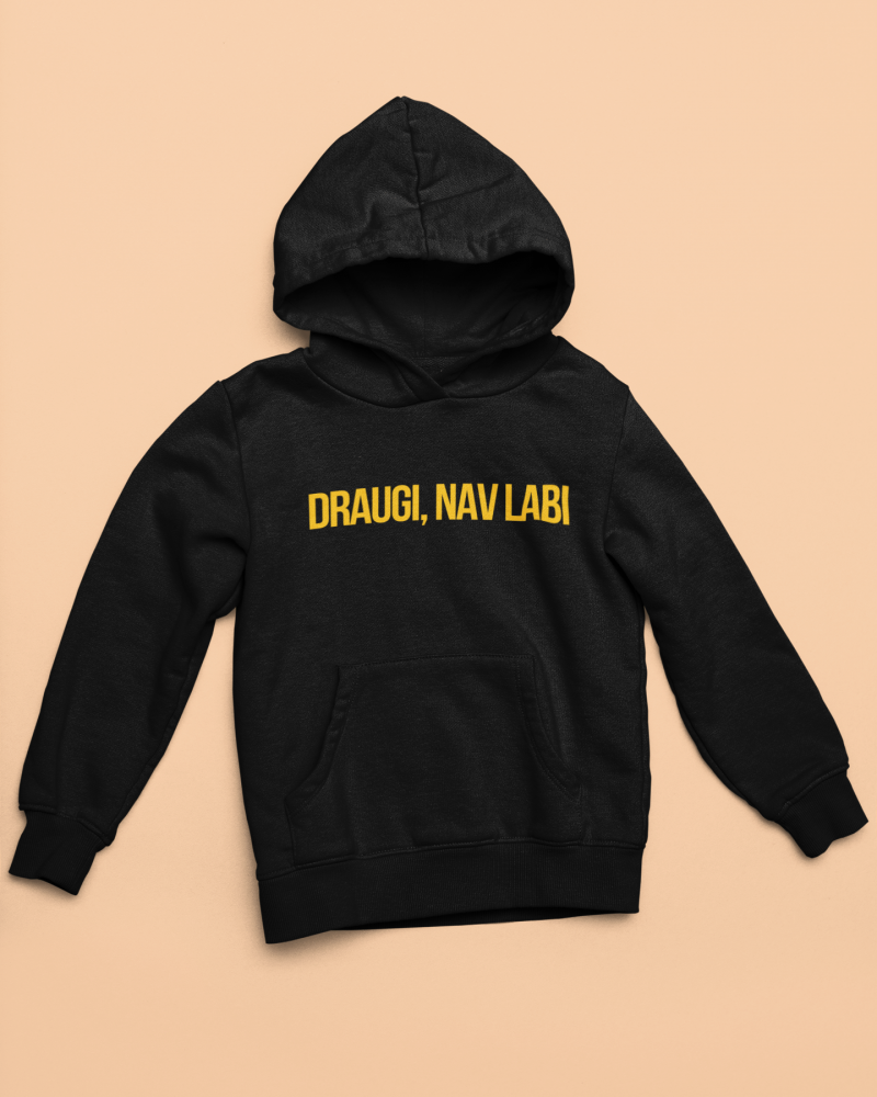 hūdijs ar apdruku "Draugi, nav labi", Dāvana