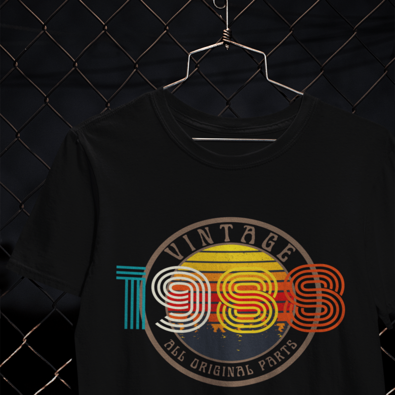 t-krekls ar apdruku “1988 - All original parts”, Dāvana 35 gadu dzimšanas dienā, dāvana 35 gadu jubilejā, Dāvanu piegāde
