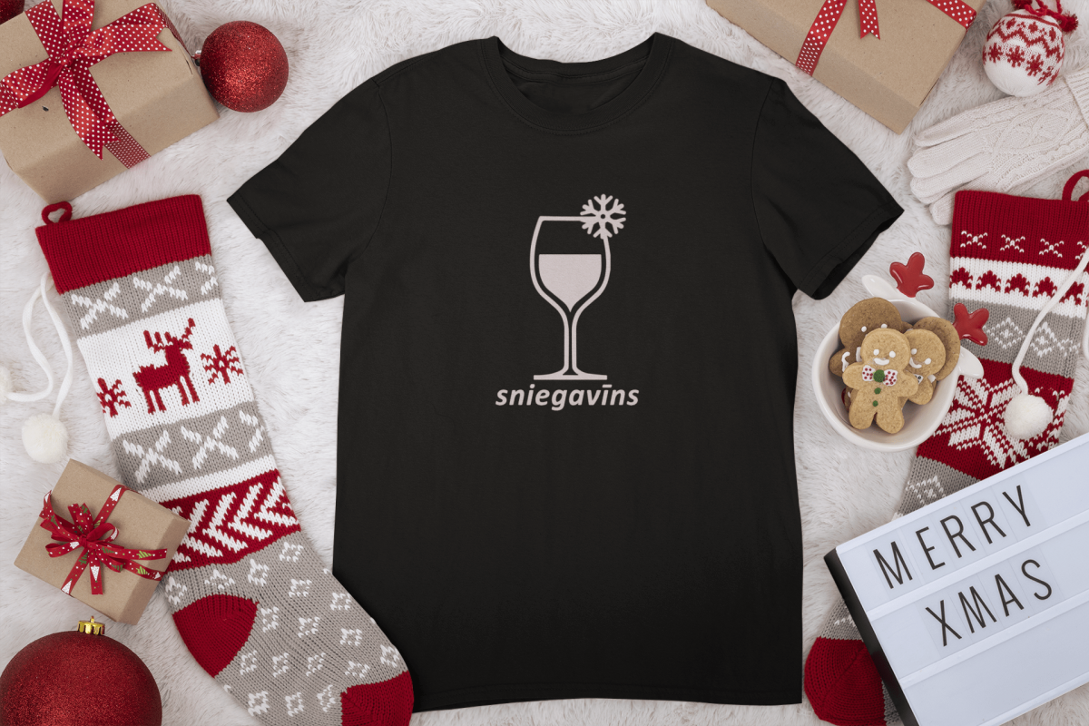t-krekls ar apdruku "Sniegavīns", lieliska dāvana, dāvana Ziemassvētkos