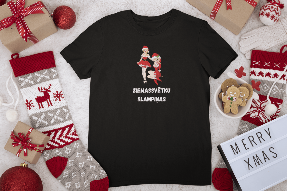 t-krekls ar apdruku “Ziemassvētku slampiņas”, dāvana Ziemassvētkos, Ziemassvētku dāvana