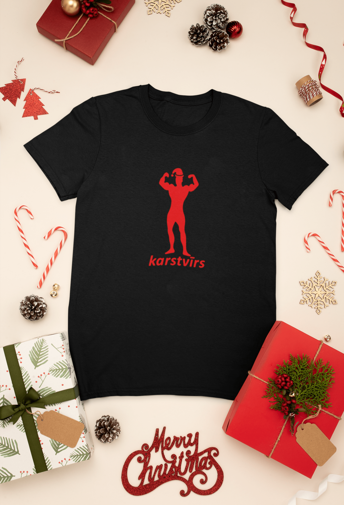 t-krekls ar apdruku "Karstvīns", dāvana Ziemassvētkos