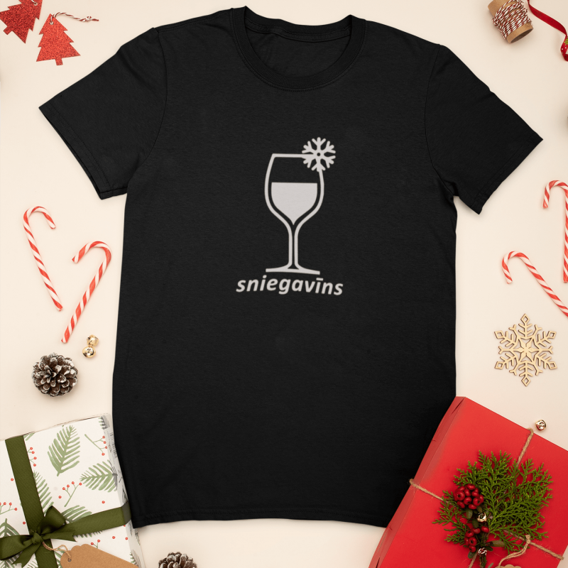 t-krekls ar apdruku "Sniegavīns", dāvana Ziemassvētkos