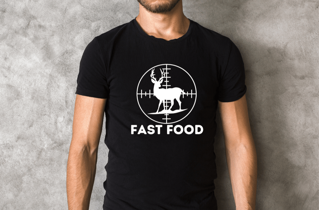 t-krekls ar apdruku “Fast food”, dāvana vīrietim