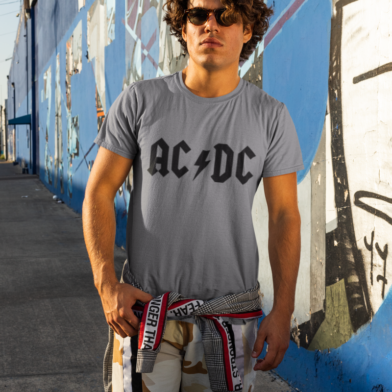 t-krekls ar apdruku “AC ϟ DC”, dāvana vīrietim