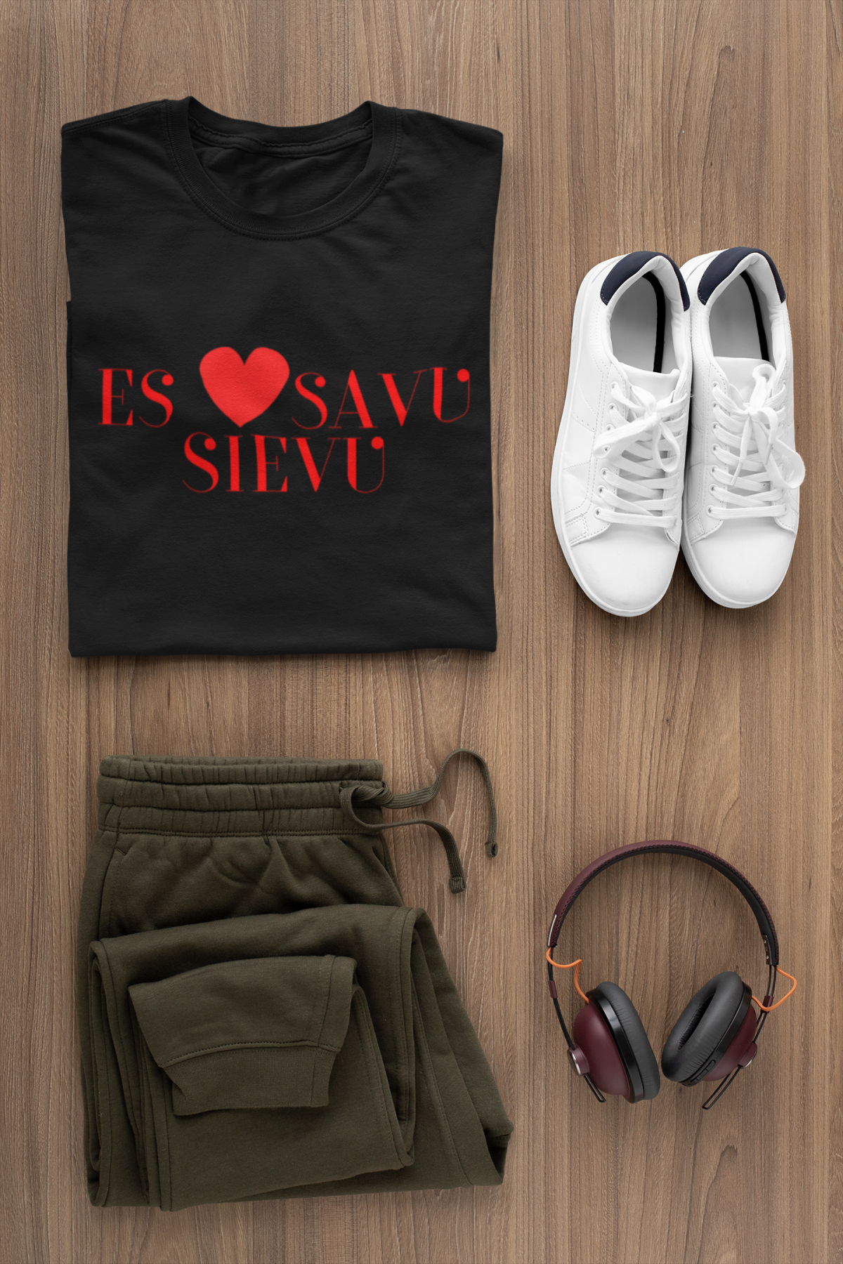 t-krekls ar apdruku “Es ♥ savu sievu”, dāvana Valentīndienā