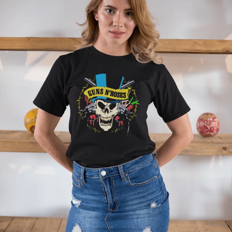 t-krekls ar apdruku “Guns N' Roses”, dāvana sievietei