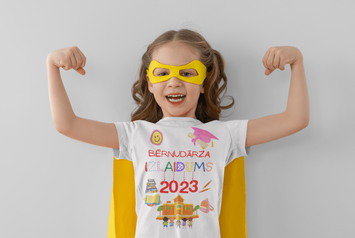 t-krekls ar apdruku "Bērnudārza izlaidums 2023", dāvana izlaidumā, izlaiduns, bērnudārza izlaidums