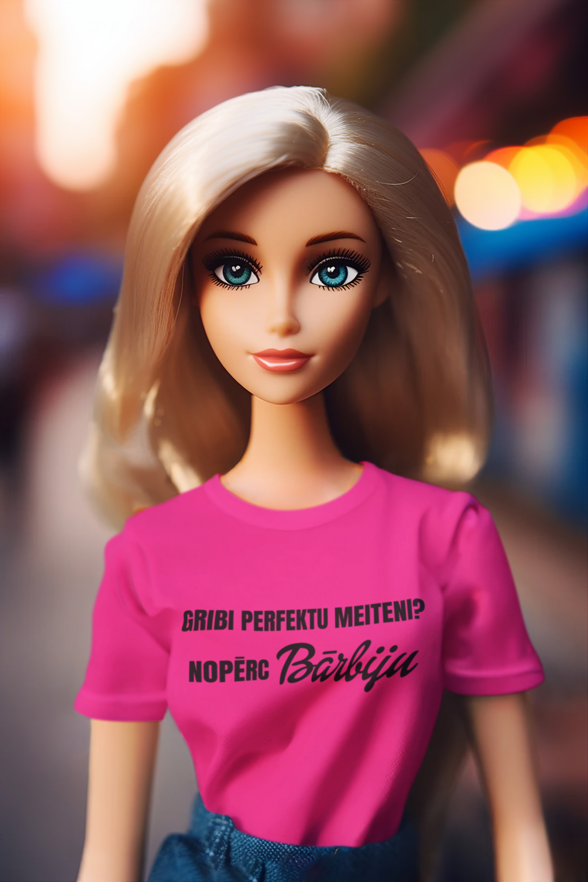 t-krekls ar apdruku "Gribi perfektu meiteni?" rozā krāsā, lieliska dāvana, dāvana sievietei, bārbija