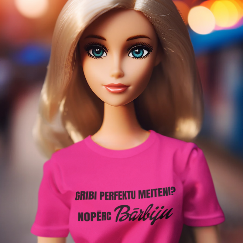 t-krekls ar apdruku "Gribi perfektu meiteni?" rozā krāsā, lieliska dāvana, dāvana sievietei, bārbija