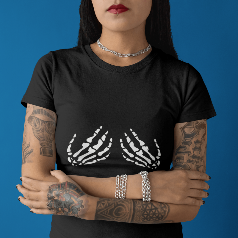 t-krekls ar apdruku "Skeleta rociņas", dāvana sievietei, lieliska dāvana