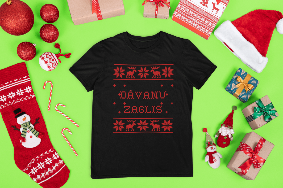 t-krekls ar apdruku "Dāvanu zaglis", dāvana vīrietim, dāvana Ziemassvētkos