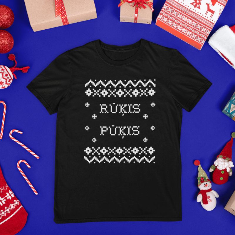t-krekls ar apdruku "Rūķis pūķis", dāvana vīrietim, dāvana Ziemassvētkos