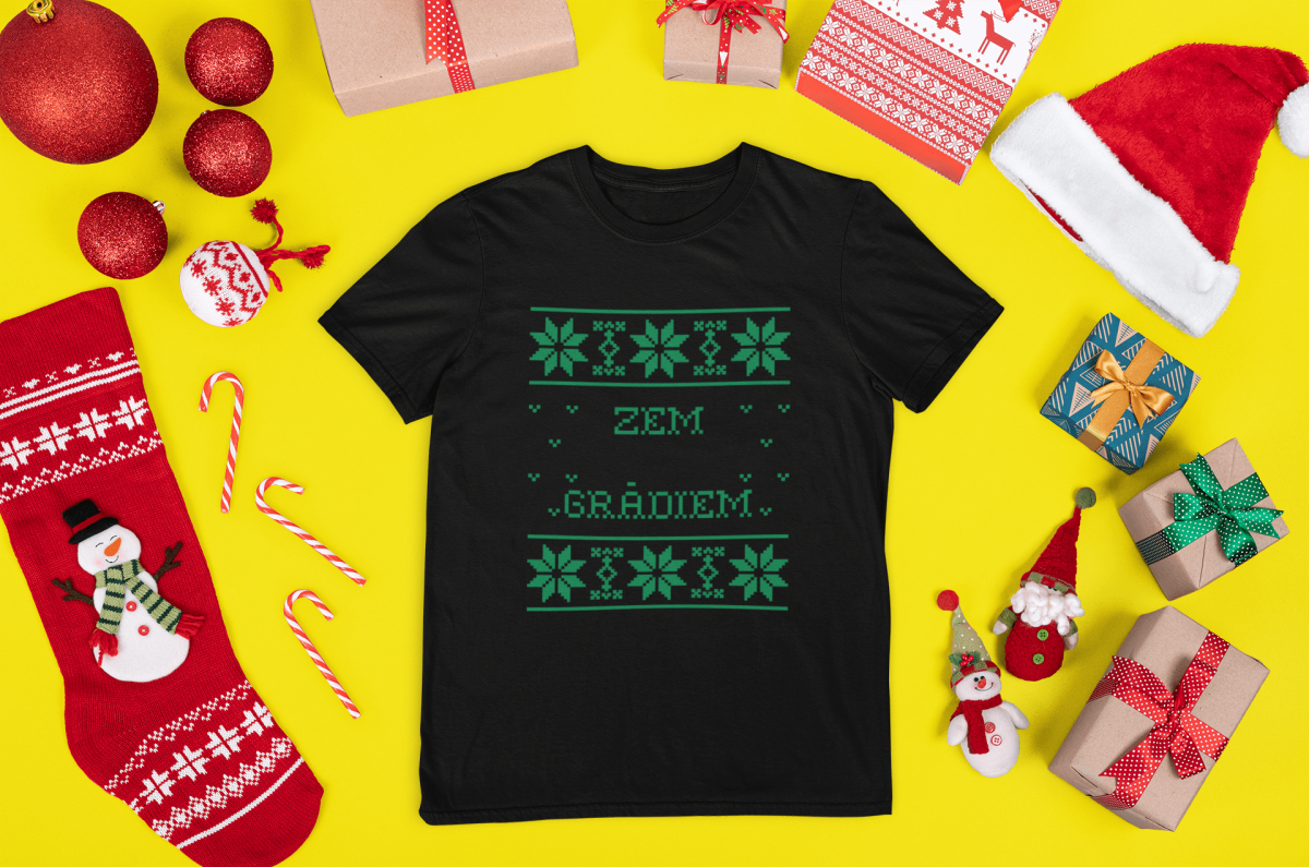 t-krekls ar apdruku "Zem grādiem", dāvana vīrietim, dāvana Ziemassvētkiem