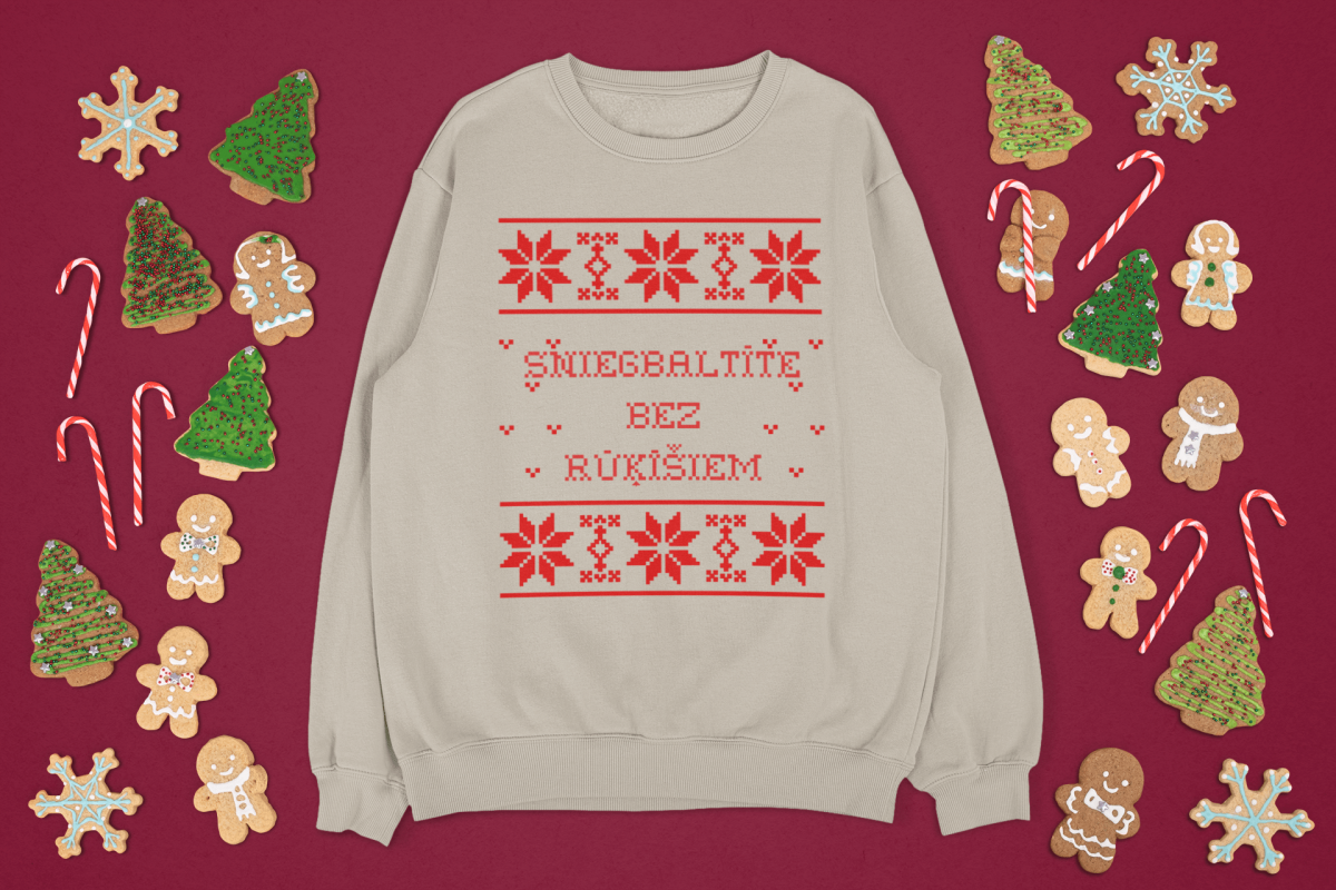džemperis ar apdruku "Sniegbaltīte bez rūķīšiem, dāvana Ziemassvētkos